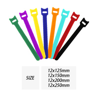 Attaches de câble en nylon double face auto-adhésives 12x200mm boucle de crochet dos à dos ignifuge pour l'organisation de la salle de classe du bureau à domicile