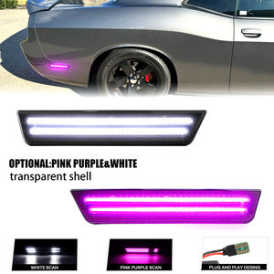 Luces Laterales Dinámicas Rojas, Azules, Rosas, Verdes y Blancas para Dodge Charger 11-14 Challenger 08-14, Reflectores Indicadores Laterales para Parachoques Trasero - Product Image 1