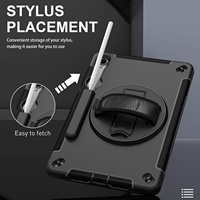 Étui antichute avec support rotatif à 360°, dragonne et emplacement pour stylet pour Samsung Galaxy Tab S11 11 pouces SM-X730 SM-X736B