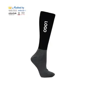 Chaussettes équestres personnalisées de haute qualité pour femmes Chaussettes d'équitation à compression légère Chaussettes équestres au genou