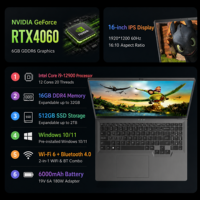 Nouvel ordinateur portable de jeu OEM de 16 pouces avec processeur Intel Core I9 12900H, carte graphique RTX4060 6G, processeur Core I9 12e génération, 32 Go de RAM, ordinateur portable de jeu professionnel