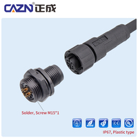 Conectores de Plástico Impermeables M12 para Montaje en Panel, Tipo Soldadura Macho y Hembra, 2-17 Pines, Opciones de Código B, Código D, Código A, Código PCB