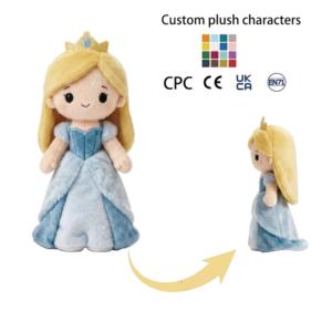 Bambola Principessa Personalizzata in Peluche, Personaggio dei <span class=keywords><strong>Cartoni</strong></span> <span class=keywords><strong>Animati</strong></span>, Regalo di Compleanno Personalizzato per Bambini - Product Image 1