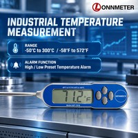 Termometer Probe Digital Presisi Tinggi LONNMETER LONN-LT04 Diameter 1,8mm Layar LCD Tahan Air IP68 Resolusi 0,5 Plastik ODM