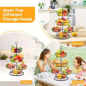 Hiện Đại Đa-Hai Lớp Kim Loại Trái Cây Rau Lưu Trữ Giá Có Thể Tháo Rời Hộ Gia Đình Giỏ Trái Cây Cho Amazon Lưu Trữ Độc Quyền Giỏ - Product Image 4