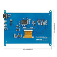 Pantalla LCD de 7 Pulgadas para Raspberry Pi 4 (C) Compatible con Varios Sistemas, Interfaz Táctil USB, Pantalla Táctil Capacitiva IPS de 7 Pulgadas 1024X600 TFT