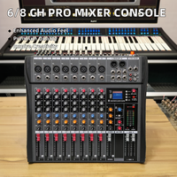 Console de mixage audio à 8 canaux Construction en métal Fantasy Powered 48v Blue Tooth Reverb Effects Inclus