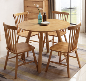 Made In China set di sedie da tavolo da pranzo da cucina In legno massello rettangolo quadrato rotondo KD pacchetto mobili viventi - Product Image 2