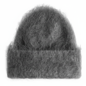 Venta caliente personalizado mullido tejer sombrero acrílico tejido Jacquard Faux Mink Beanie con logotipo personalizado - Product Image 1