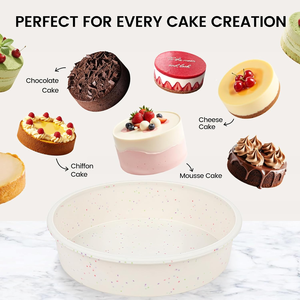 MUYULINS Factory Round LFGB Non-Stick BPA Free Metal Reinforced Frame Toast Brownie <b>Silicone</b> Bread Cake Pan <b>Baking</b> Mold - Product Image 1