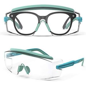 Gafas de Seguridad Rojas de Marco Completo para Usar Sobre Lentes Graduadas, Antivaho, Transparentes, de Policarbonato, Protectoras - Product Image 3