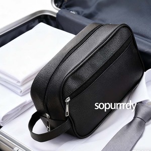 Custom Logo <b>Toiletry</b> <b>Bag</b> <b>Mens</b> Business Travel <b>Toiletry</b> <b>Bag</b> PU <b>Leather</b> Makeup <b>Bags</b> Cosmetics Organizer Storage Pouch with Zipper - Product Image 6