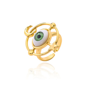 Bagues de personnalité ajustables pour femmes, anneaux mauvais œil en plaqué or, <span class=keywords><strong>moins</strong></span> <span class=keywords><strong>cher</strong></span>, pièces - Product Image 4