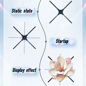 COEUX 100cm 4 lames 1600 LED <span class=keywords><strong>projecteur</strong></span> <span class=keywords><strong>holographique</strong></span> grande taille 3D ventilateur LED pour intérieur extérieur pour <span class=keywords><strong>Halloween</strong></span> boutique hologramme Machine - Product Image 3