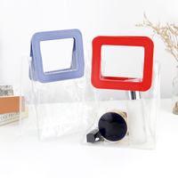 Sac de courses en PVC transparent avec poignées pour les voyages et l'extérieur, logo personnalisé, emballage cadeau, taille personnalisable