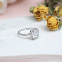 OAHLAN haute qualité 3.5CT 925 bague en argent sterling coussin taille zircon cubique 5A CZ bagues de fiançailles bandes de mariage pour les femmes