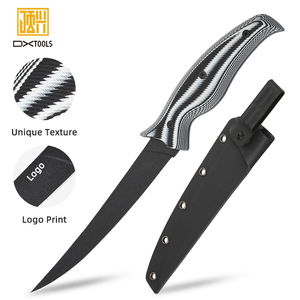 <span class=keywords><strong>Cuchillo</strong></span> para Filetear Pescado de Acero Inoxidable 420 con Mango G10 y Funda Negra para Deshuesar Pescado y Carne - Product Image 1