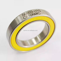 Bantalan Bola Keramik Hibrida Kelas ABEC-3 S6803-2RS-CERAMIC untuk Drum Sepeda 6803 17x26x5mm