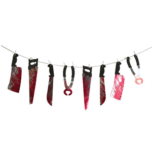 Decoración de Halloween para casa embrujada, pancarta de cuchillo de sangre, guirnalda de cuchillos de sangre, pancarta colgante de broma. - Product Image 3