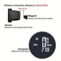 Speedometer sepeda Odometer nirkabel setang sepeda Stopwatch bulat dengan layar LCD & multi-fungsi untuk sebagian besar sepeda