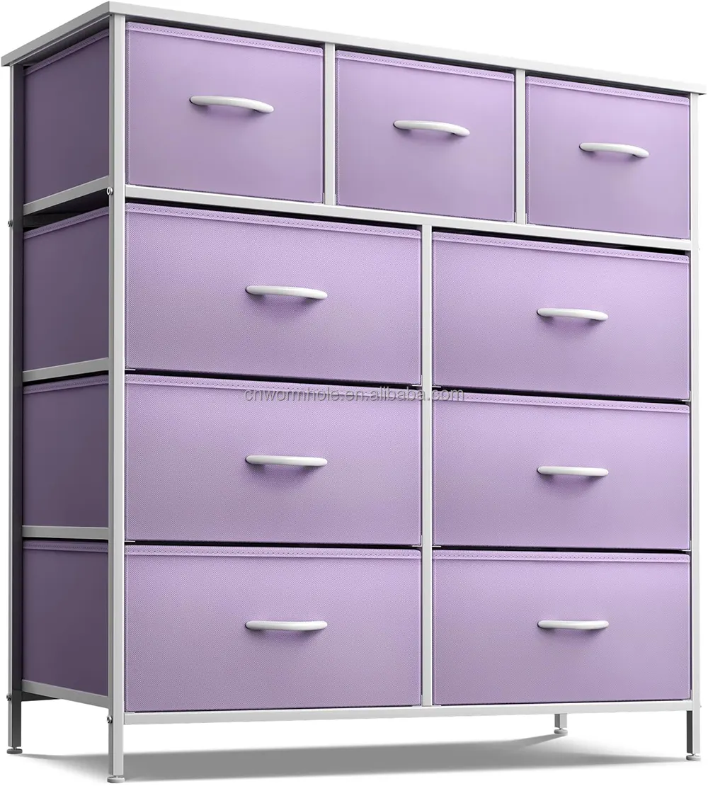 OEM.ODM fabric storage tower 9 drawers dresser Furniture Storage Chest Tower Unit for Bedroom