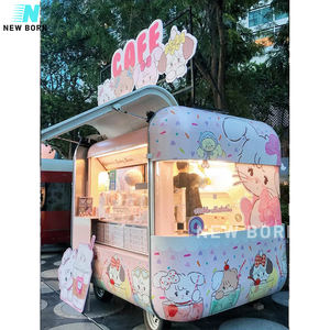 Jalan Trailer Makanan Cepat seluler Restoran Dapur penuh anjing panas es krim makanan ringan truk serat kaca ponsel BBQ untuk permen - Product Image 3