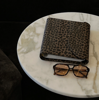 Agenda/Diario Personalizada con Cubierta de Cuero PU con Estampado de Flores y Leopardo, Tamaño A5/A6, Encuadernación de Disco, Impresión UV, Doble Línea, Regalo