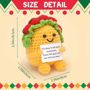 Divertido Taco emocional positivo Crochet Taco Crochet patata socio juguete con tarjeta positiva divertidos regalos <span class=keywords><strong>de</strong></span> mordaza para cumpleaños Navidad - Product Image 3