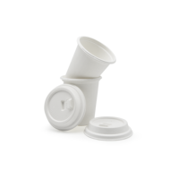 Couvre-gobelets en pulpe de bagasse de canne à sucre compostable, couvercles en bagasse biodégradables, jetables, étanches, gobelet à café de 14,5 oz