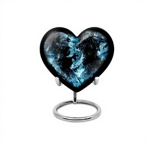 Urna para adultos de cremación de corazón de pez única más vendida para cenizas humanas urna funeraria grande decorativa con soporte y bolsa de terciopelo gratis - Product Image 1