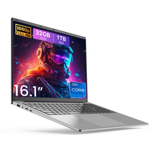 New 16.1-Inch Intel I7-1060NG7 Quad Core Windows 11 Business Laptop Plastic Body 16:10 512GB SSD DDR4 1920x1200 IPS 60Hz