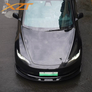 Nouvel ensemble aérodynamique style turbo effet carbone (lame avant, diffuseur arrière, jupes latérales) pour <span class=keywords><strong>Tesla</strong></span> <span class=keywords><strong>Model</strong></span> <span class=keywords><strong>3</strong></span> 2023+ - Product Image 4