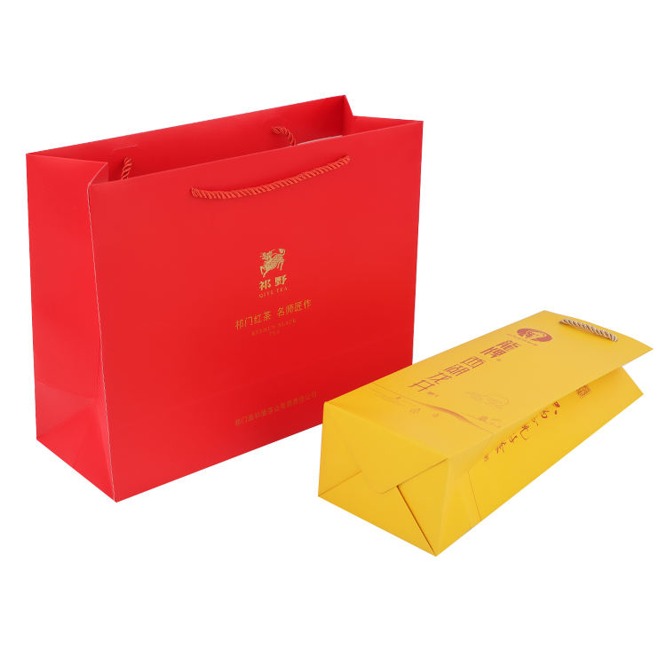 professional custom print logo food packaging shopping carrier bag with twisted handle