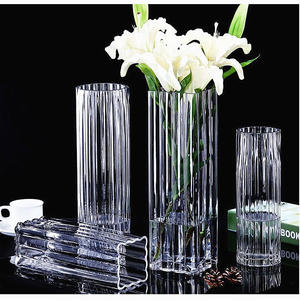 Vase en verre épais extra-large pour mariage et usage domestique, décoration transparente en bambou porte-bonheur pour le salon - Product Image 3