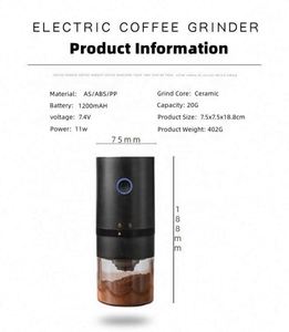 Small Cordless <b>Mini</b> Coffee Bean Grinder Portable <b>USB</b> Electric Rechargeable Coffee Grinder for Coffee Bean - Product Image 4