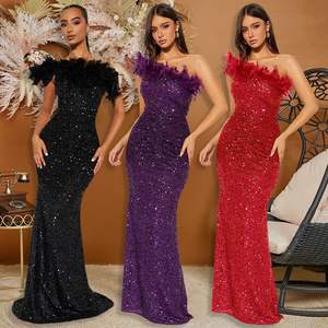Robe Longue de Soirée Maxi Été Élégante pour Femmes Matures, Haut <span class=keywords><strong>Tube</strong></span> Sexy Épaules Dénudées Coupe Ajustée, Idéale pour Clubs et Fêtes - Product Image 1