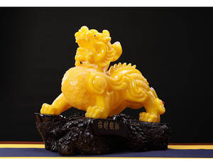 Escultura de Pixiu de Gran Tamaño con Acabado de Madera, Atrae <span class=keywords><strong>la</strong></span> Buena <span class=keywords><strong>Suerte</strong></span> y <span class=keywords><strong>la</strong></span> Riqueza, Estatua de Piyao, Escultura de Animal, Artesanía de Resina - Product Image 6