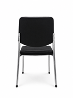 Chaise de visiteur moderne en cuir PU avec pieds en métal chromé, chaise de réunion, de conférence, de réception, de visiteur pour salle de formation scolaire