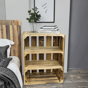 Insert de séparation à double flamme Blanc/Flammé Design Horizontal Étagère Boîte à chaussures 50X40X30 cm <span class=keywords><strong>Pomme</strong></span>/<span class=keywords><strong>Caisse</strong></span> à vin <span class=keywords><strong>en</strong></span> <span class=keywords><strong>bois</strong></span> - Product Image 5