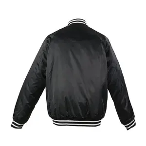 Giacche bomber in raso con Design personalizzato OEM giacca da Baseball con ricamo personalizzato giacca letterman da uomo