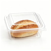 Boîte carrée transparente jetable en PET pour noix, durable, étanche à l'humidité, scellée, pour pâtisseries, gâteaux, salades de fruits, bonbons, qualité alimentaire