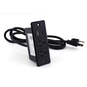 Desktop Recessed <b>Usb</b> Charging <b>Socket</b> 2 Ac Outlets 1 <b>Usb</b> A 1 <b>Usb</b> C Standard Grounding Tabletop <b>Power</b> Strip - Product Image 1