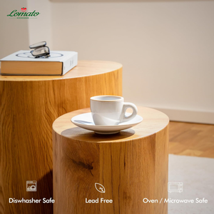 Tasse et soucoupe à expresso en céramique de forme italienne classique, finition mate, pour café, hôtel, mariage, cadeau, logo personnalisé, vente en gros - Product Image 3