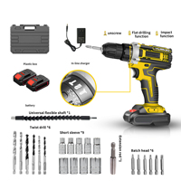Perceuse sans fil multifonctionnelle, batterie au lithium rechargeable, petite perceuse à percussion à vitesse variable, perceuse électrique domestique, commerce extérieur