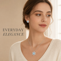 Kalung Liontin Topaz Berbentuk Bunga dengan Rantai Link Trendy Berlapis Emas Rose Perak S925