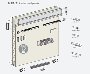 Ferramenta Moderna Silenziosa per Porte Scorrevoli a Scomparsa - Metallo Durevole con Caratteristiche Antiruggine per Porte in Legno - Product Image 3