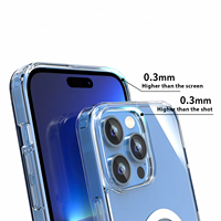 Coque de téléphone magnétique transparente de haute qualité personnalisée pour iPhone coque de téléphone à sublimation coque d'aspiration magnétique vierge