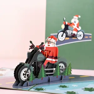 Wholesale Handmade Custom Printing Merry Christmas Pop Up 3D Christmas Card