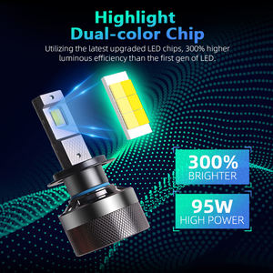 <span class=keywords><strong>Prix</strong></span> usine ampoules de phares LED puce bicolore 30000LM 6000K-4300k-3000K H11/H7/9005/9006 ampoules par contrôle d'application - Product Image 4