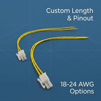 كابل طاقة مخصص UL1007 18AWG 5557-2P بموصل أنثى صغير 4.2 مم ذو طرفين إلى نهاية مكشوفة للمعدات الصناعية وأجهزة الكمبيوتر